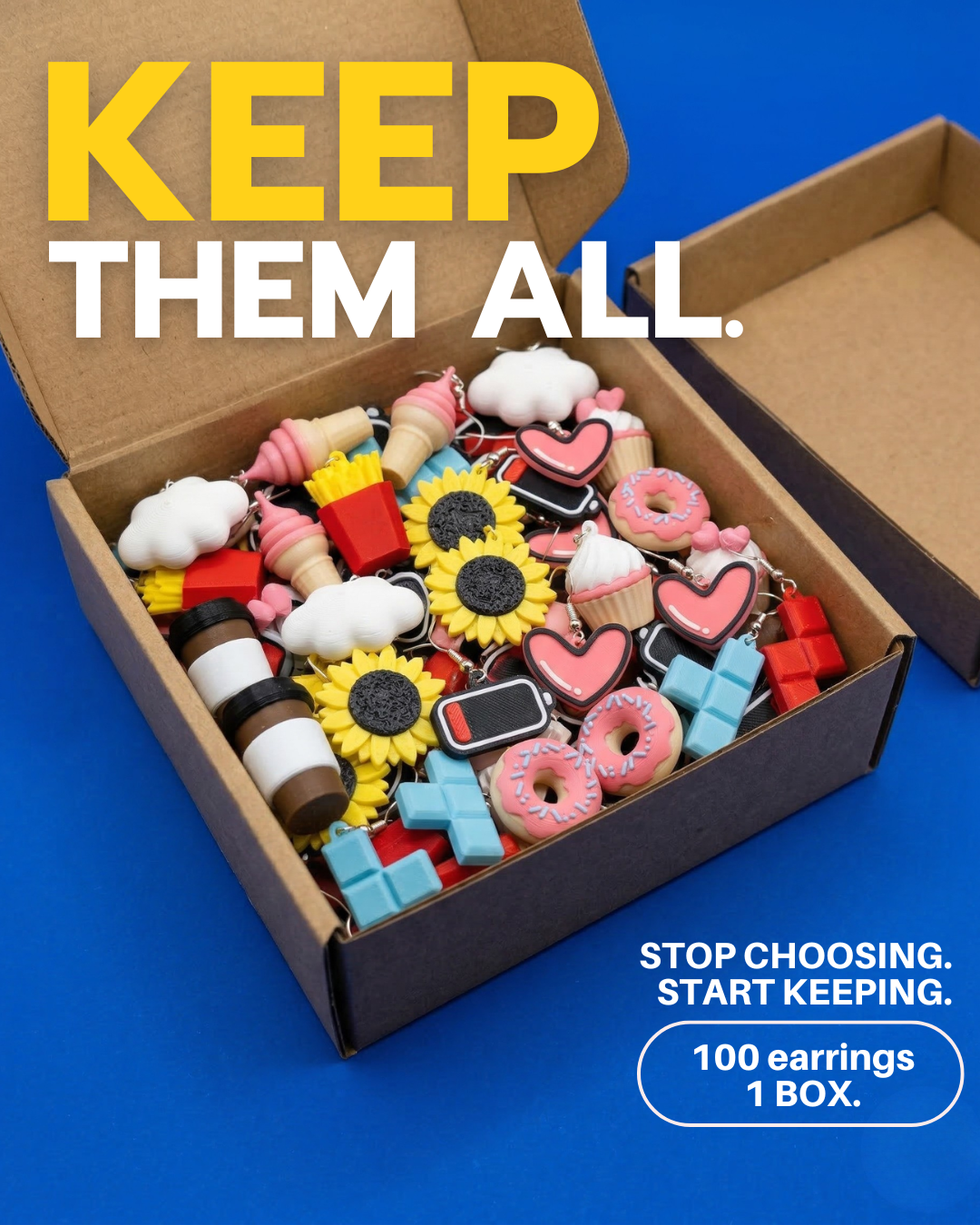 KEEP em all - 100 Earrings Gift Bundle Pack
