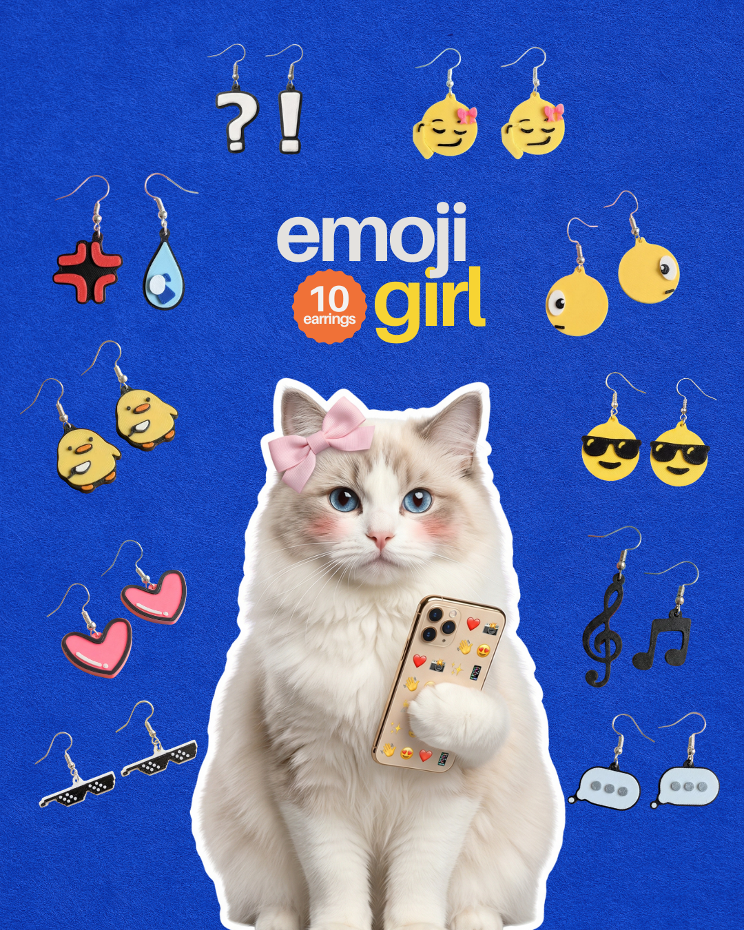 Emoji Girl 10 Earrings Bundle