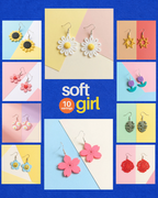 Soft Flower Girl 10 Earrings Bundle