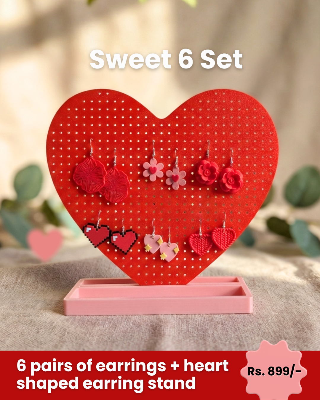 Valentine's Special - Heart Keep Earring Display & Earring Set