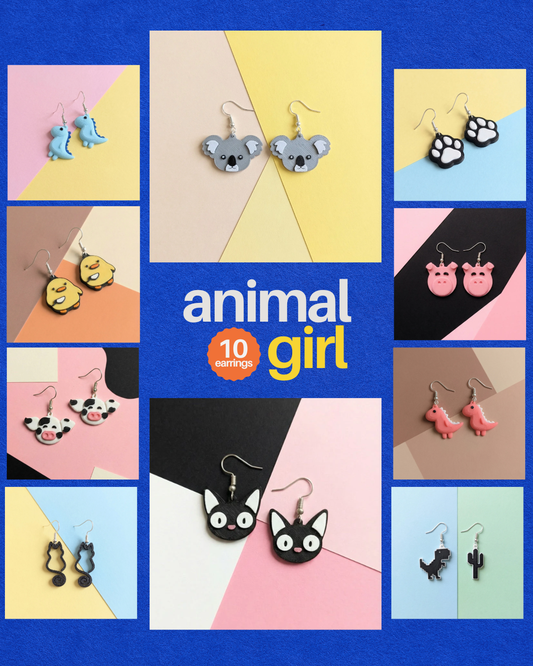 Animal Girl 10 Earrings Bundle