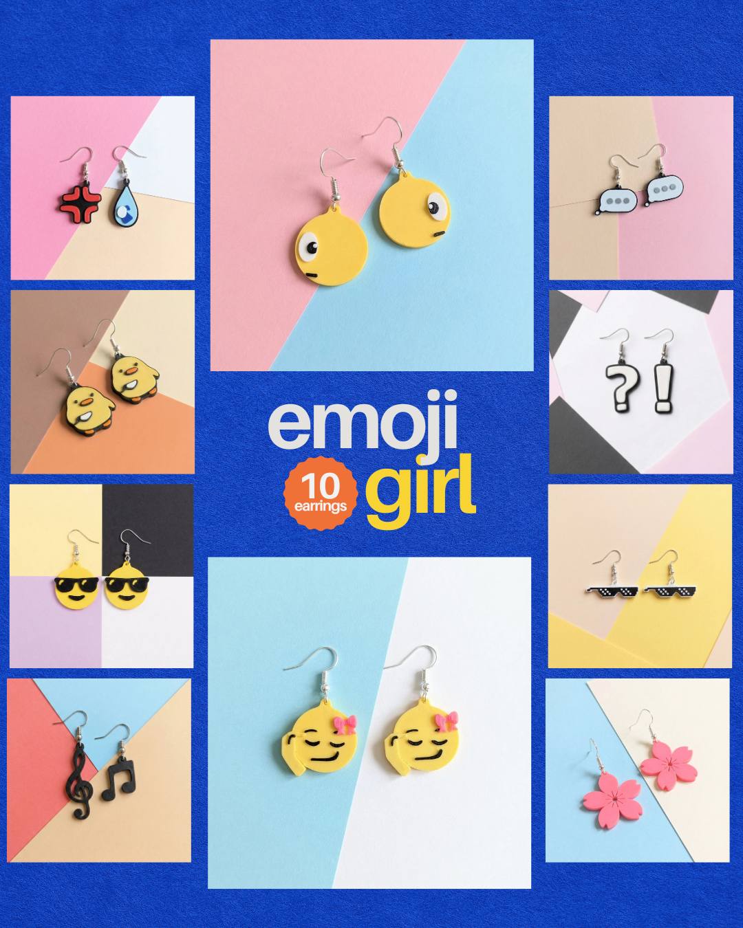 Emoji Girl 10 Earrings Bundle