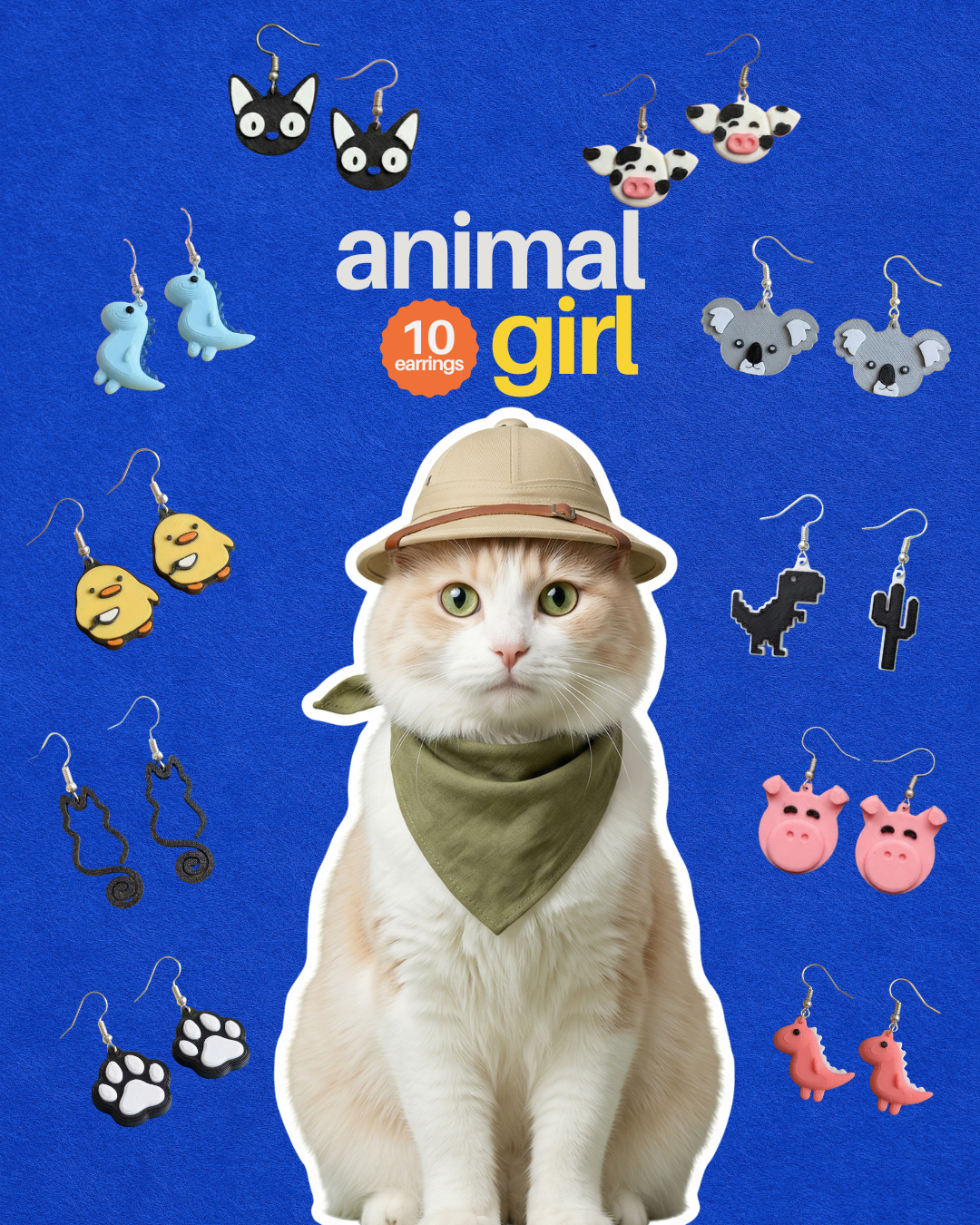 Animal Girl 10 Earrings Bundle