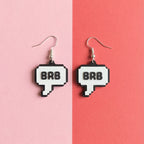 BRB Text Earrings