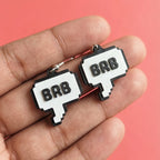 BRB Text Earrings