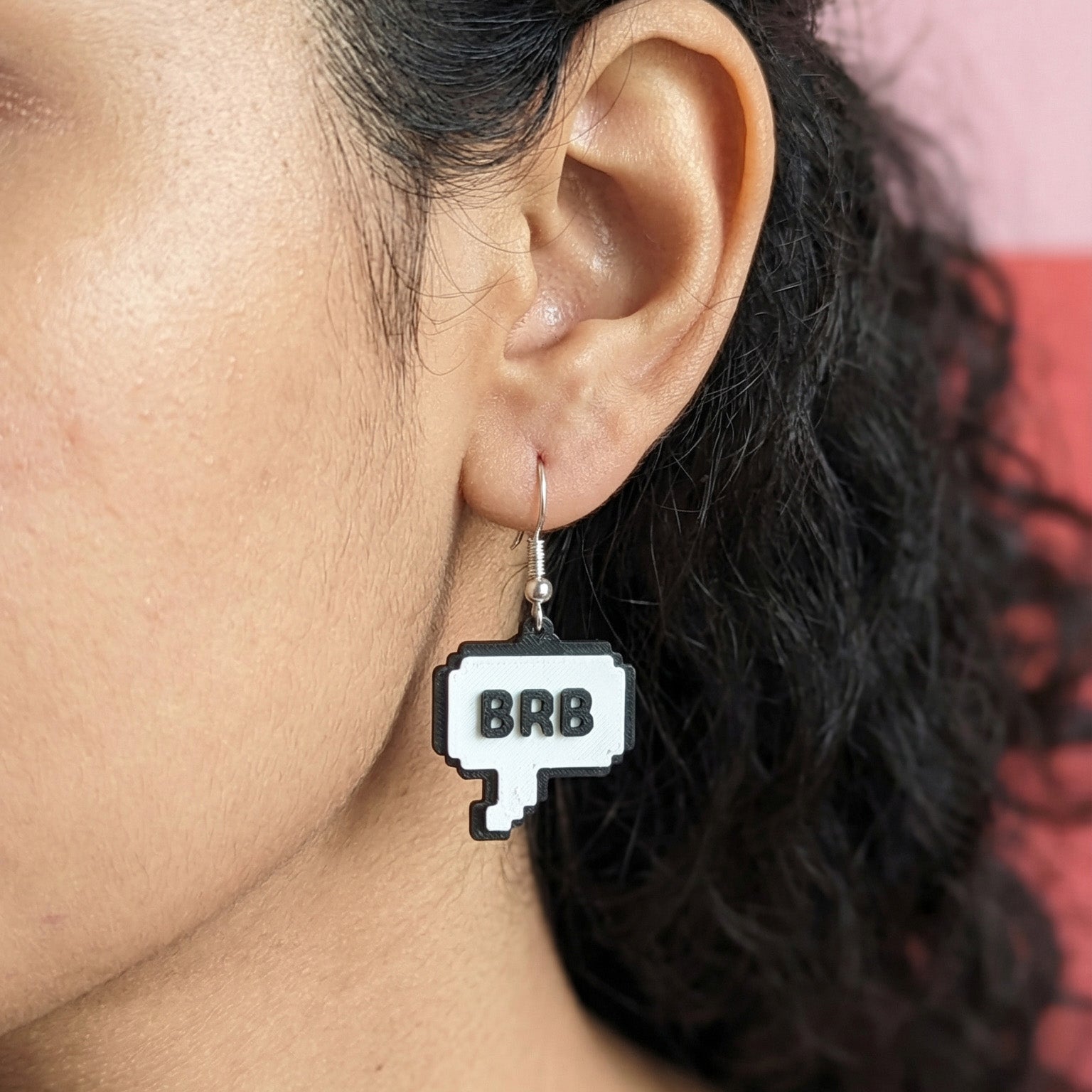 BRB Text Earrings