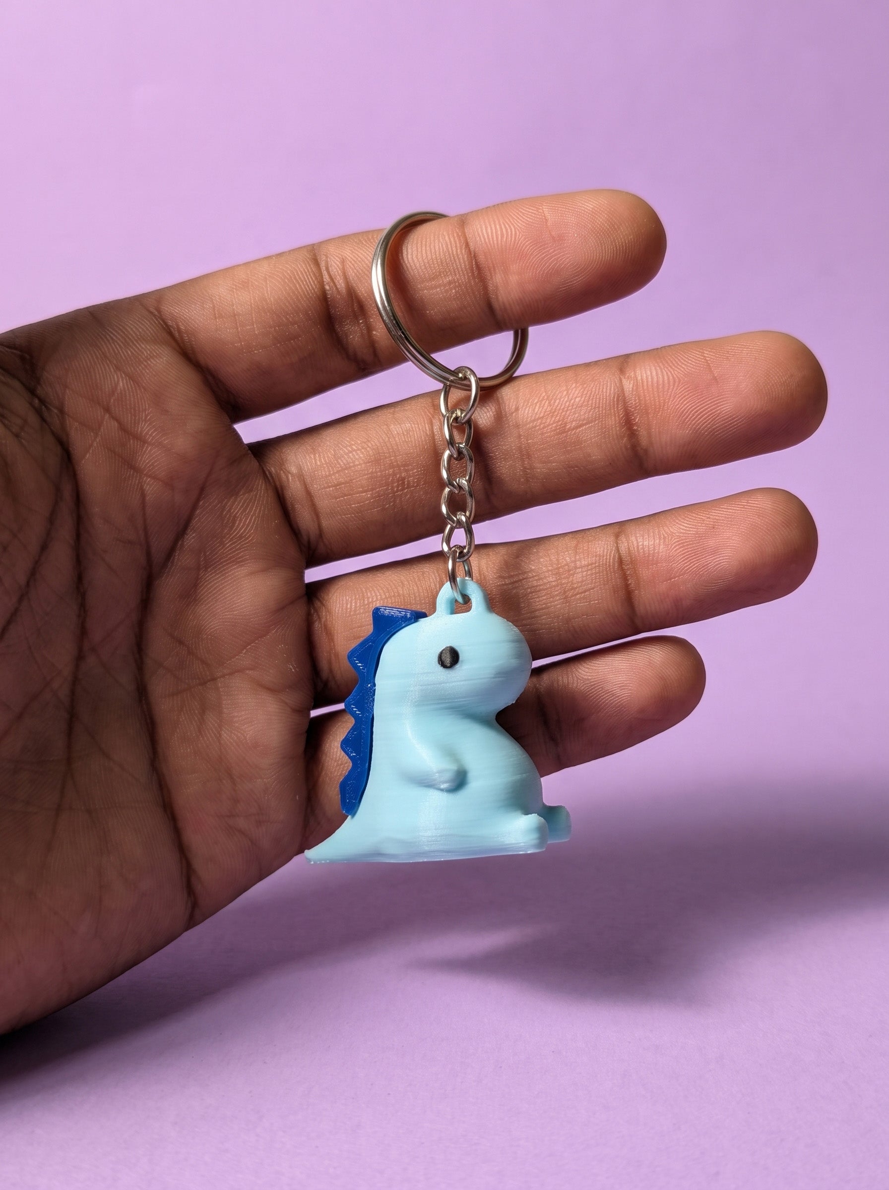 Blue Cute Dino Keychain