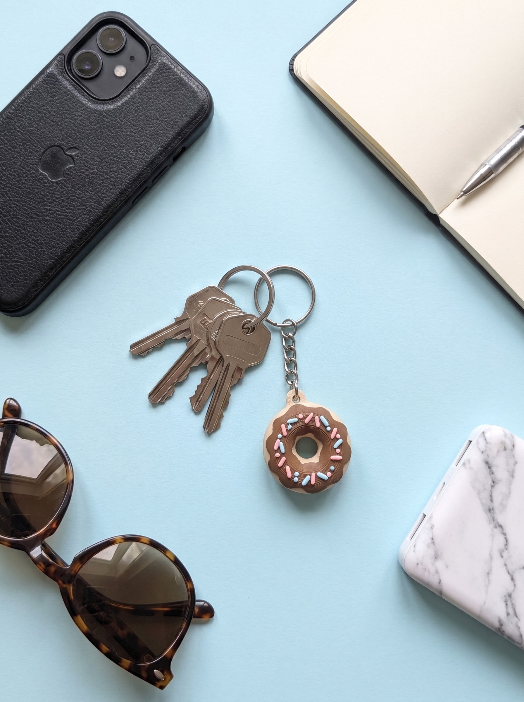 Chocolate Donut Keychain