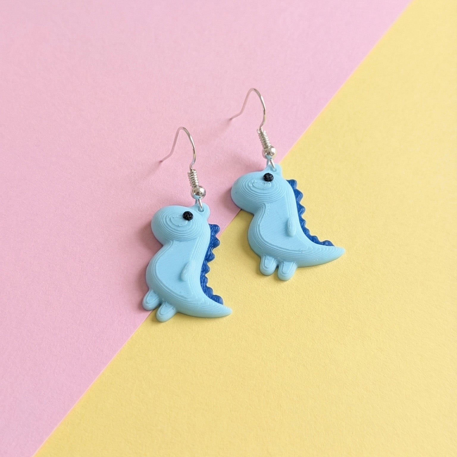 Blue Cute Dino Earrings
