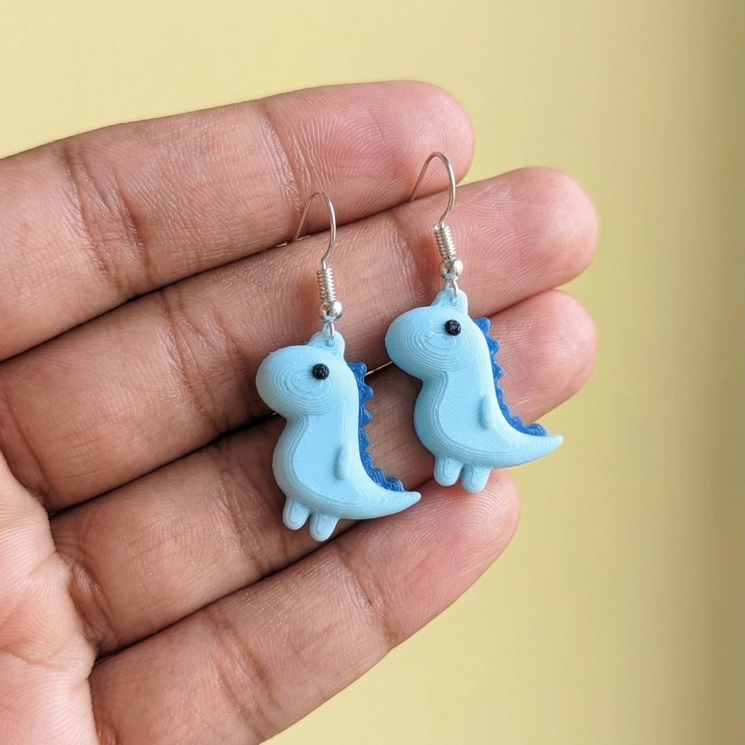 Blue Cute Dino Earrings