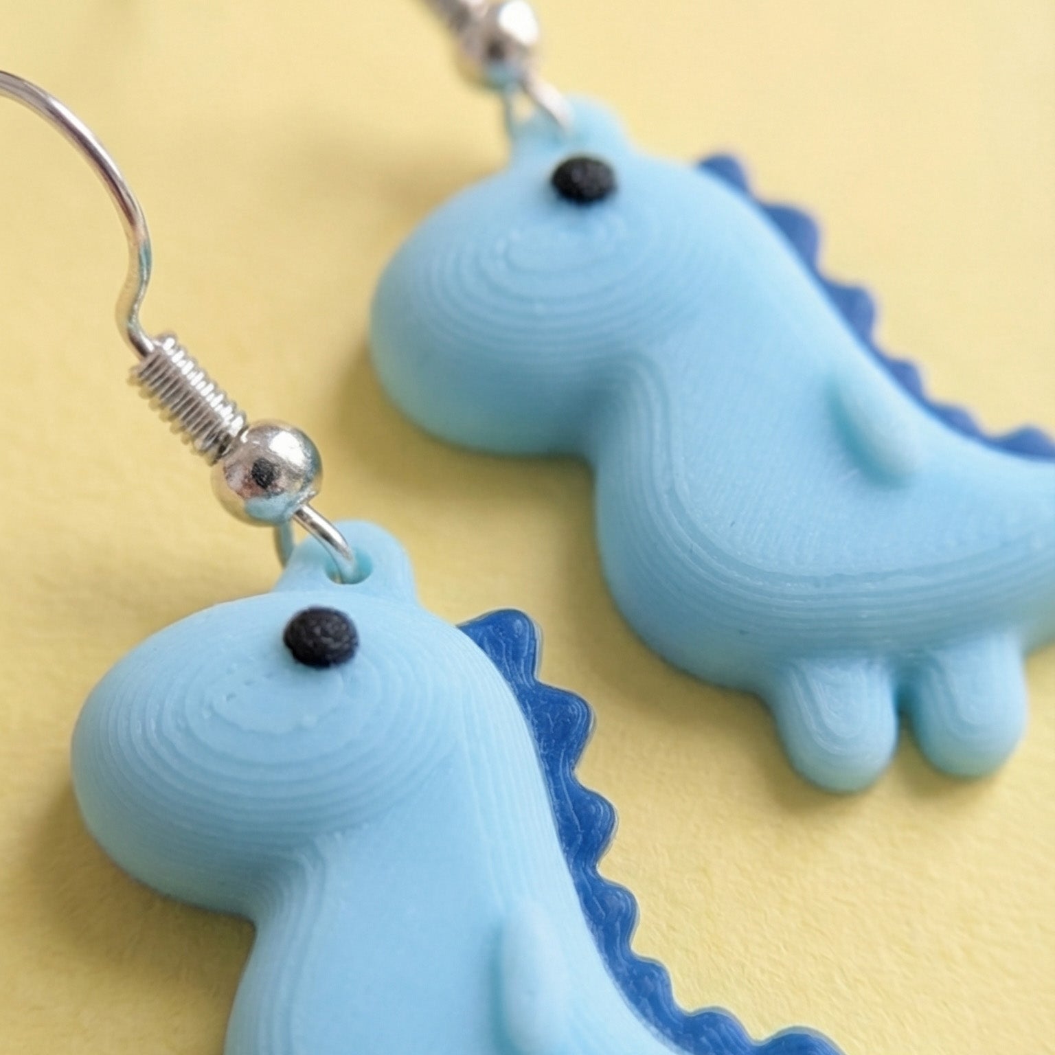 Blue Cute Dino Earrings