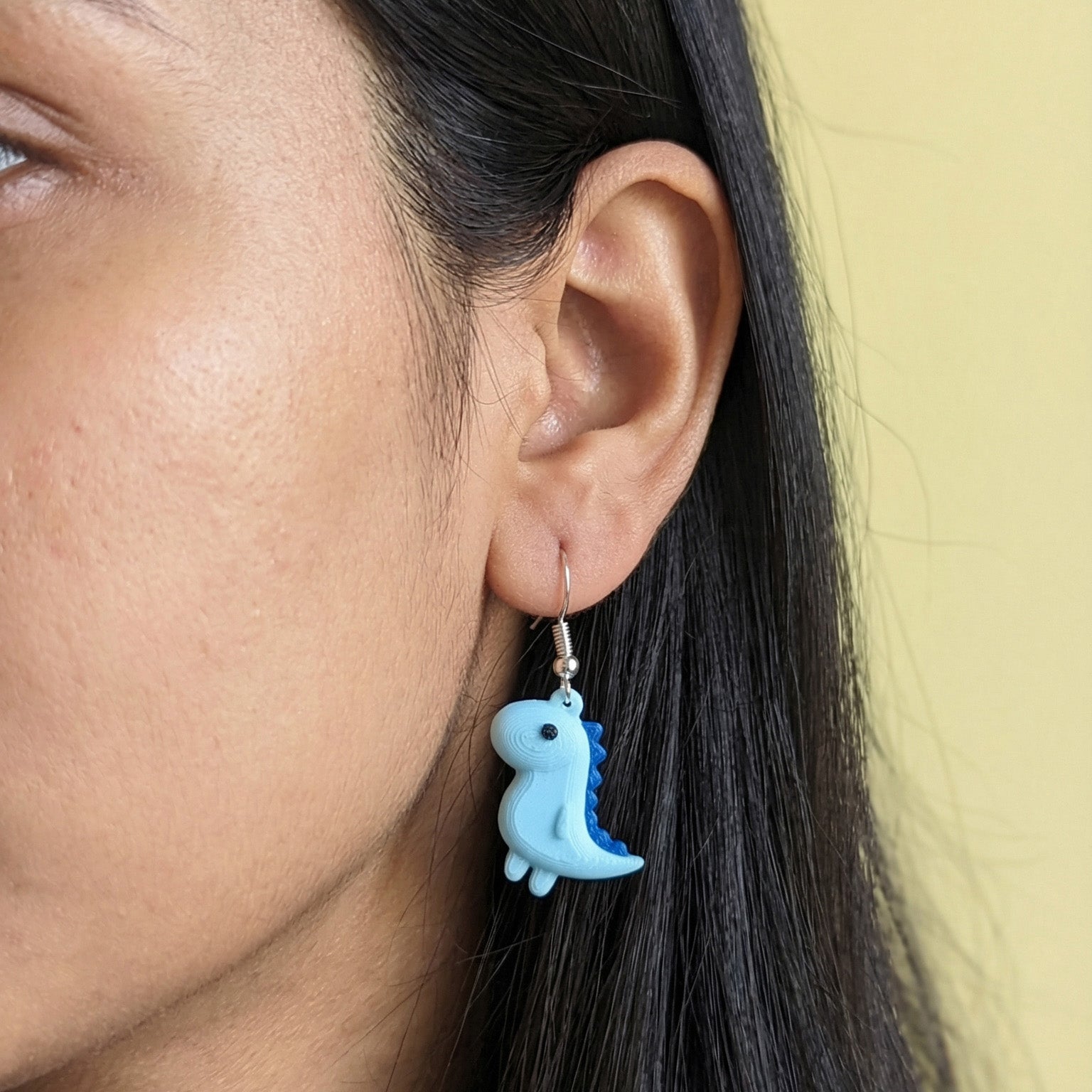 Blue Cute Dino Earrings