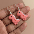 Pink Cute Dino Earrings