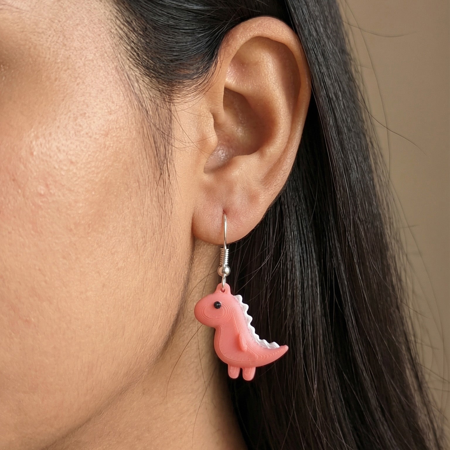 Pink Cute Dino Earrings