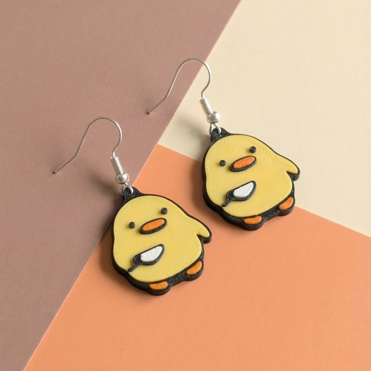 Duck with Knife Earrings