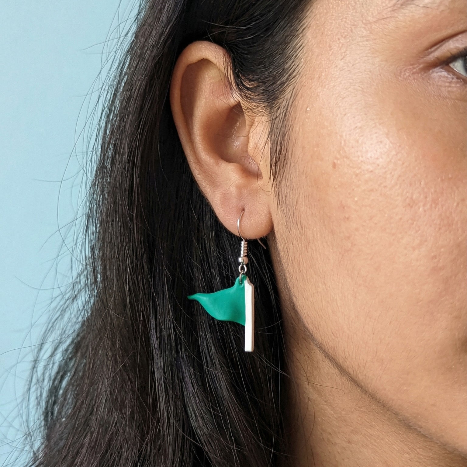 Green Flag Earrings