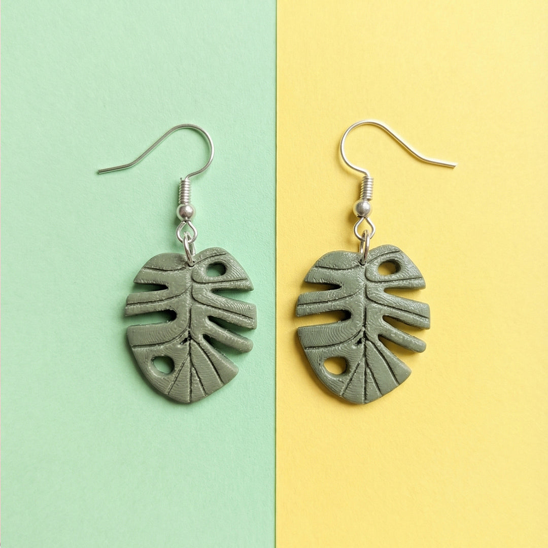 Green Leaf Earrings