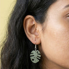 Green Leaf Earrings