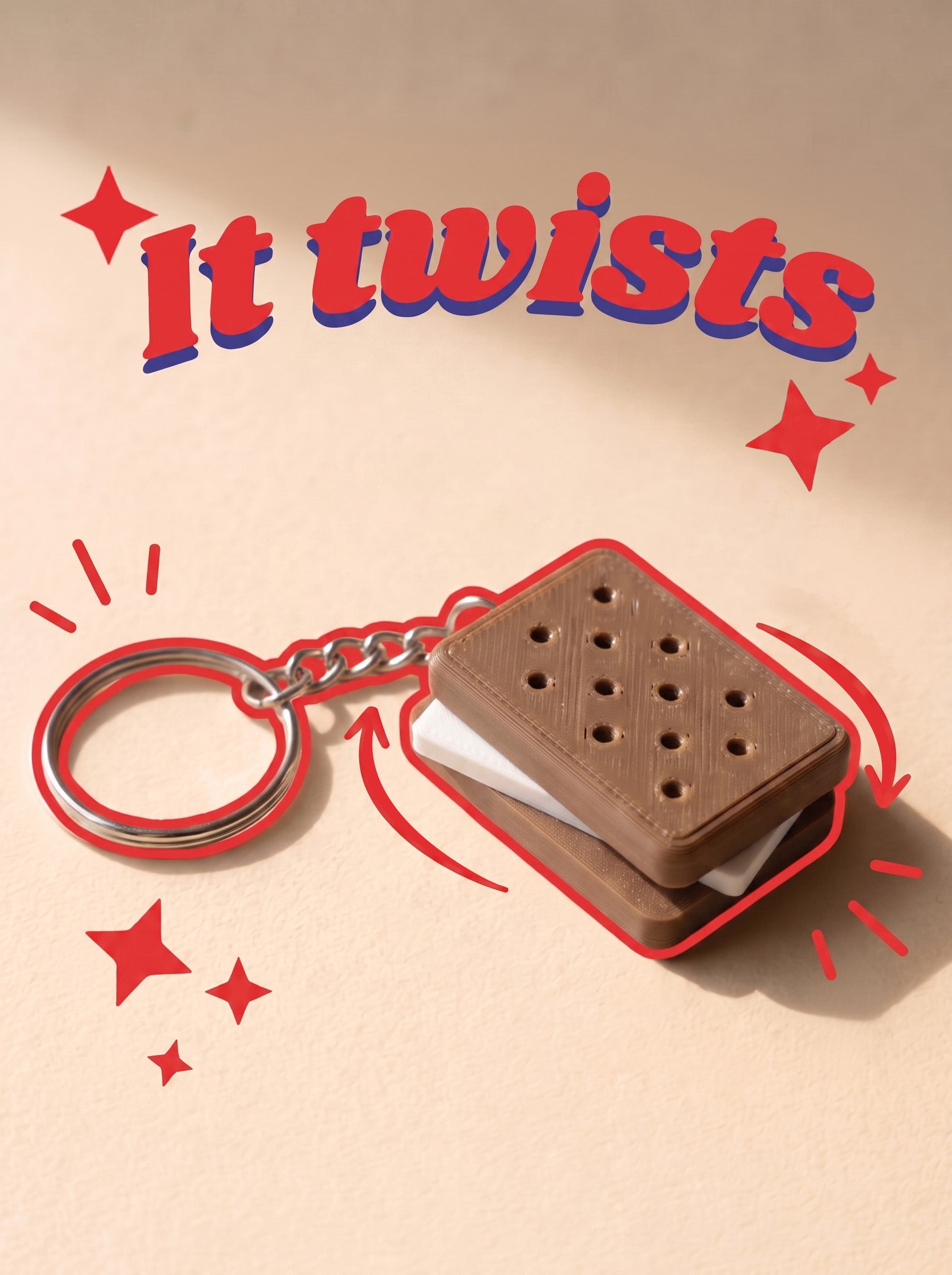 Ice Cream Sandwich Keychain