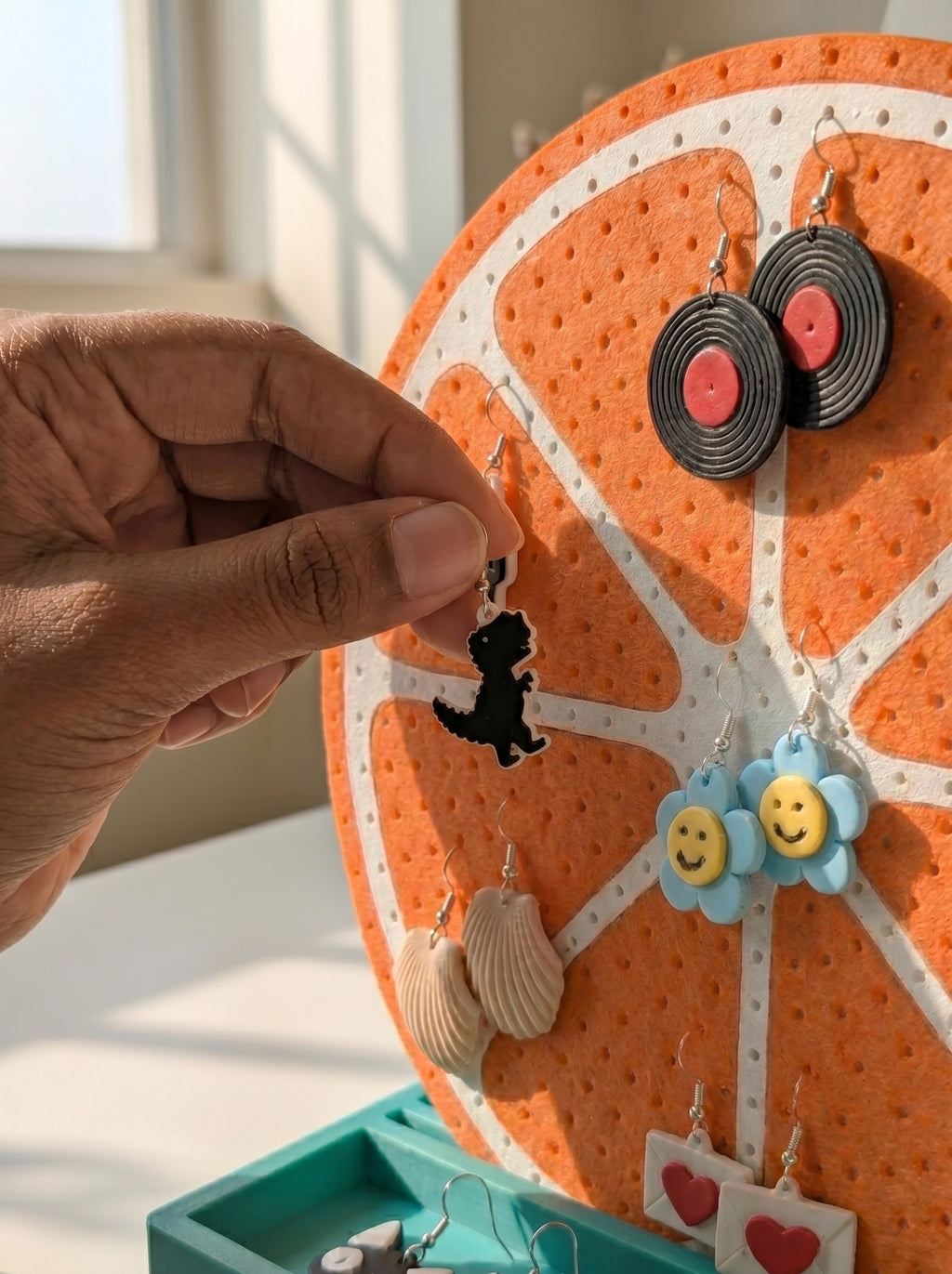 Orange Earring Stand