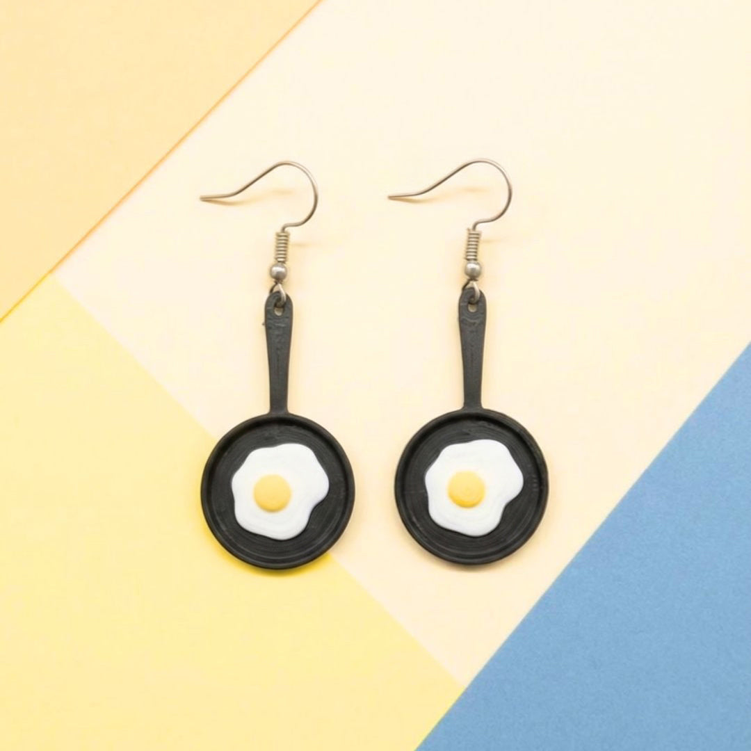 Pan Fried Egg Earrings