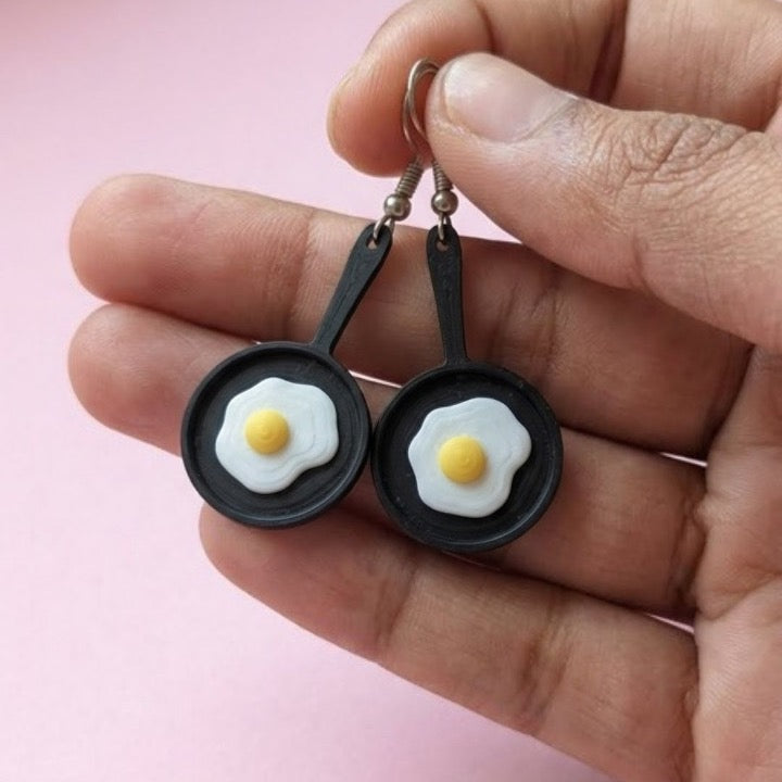 Pan Fried Egg Earrings