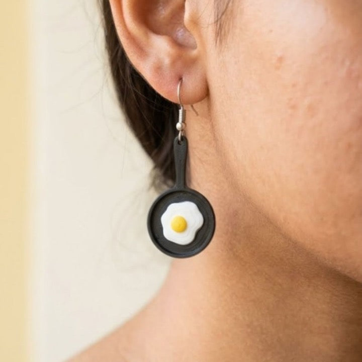 Pan Fried Egg Earrings