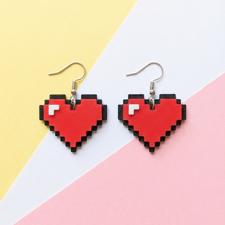 Retro Heart Earrings