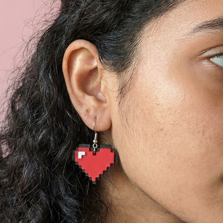 Retro Heart Earrings