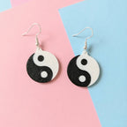 Yin Yang Circle Earrings