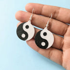 Yin Yang Circle Earrings
