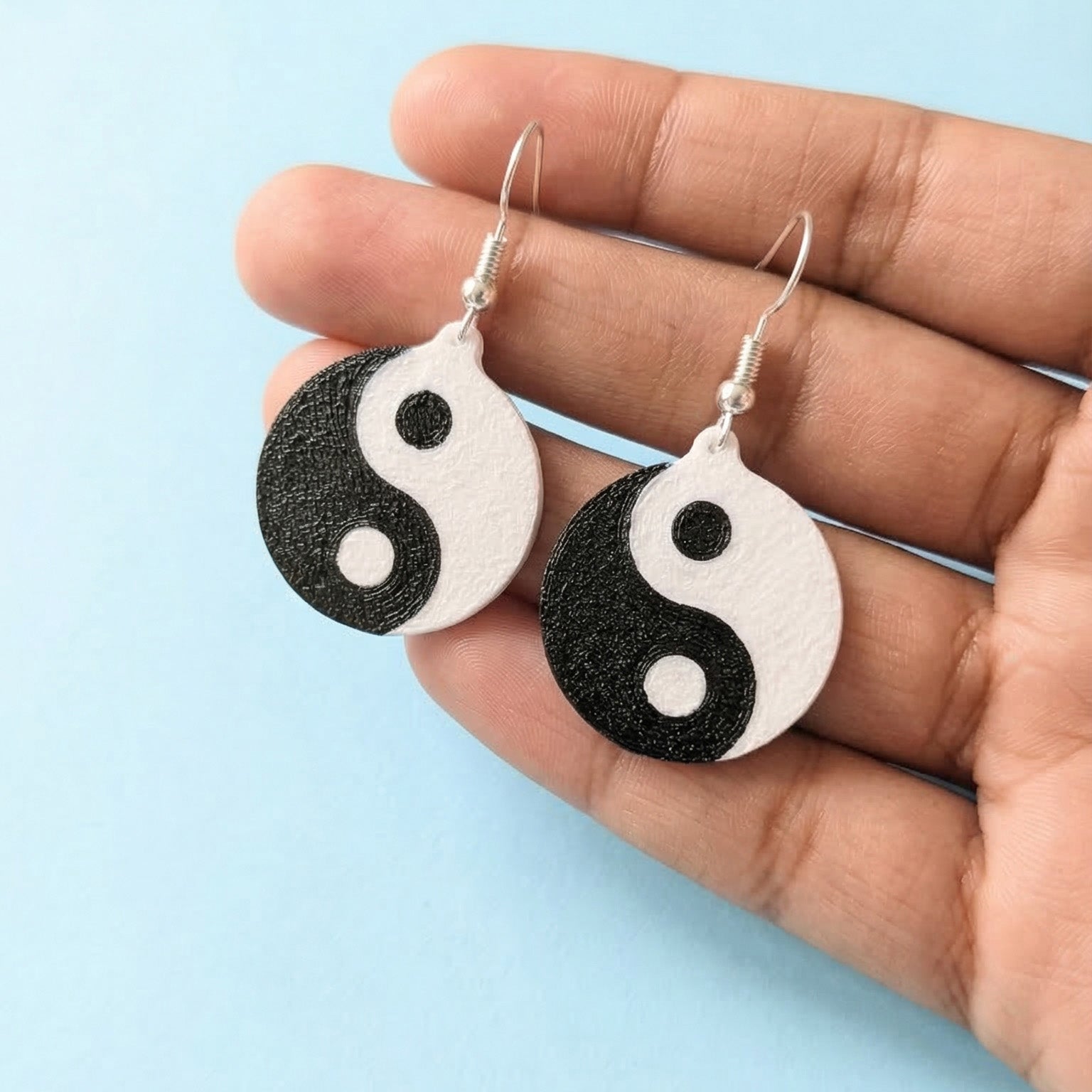 Yin Yang Circle Earrings