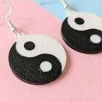 Yin Yang Circle Earrings