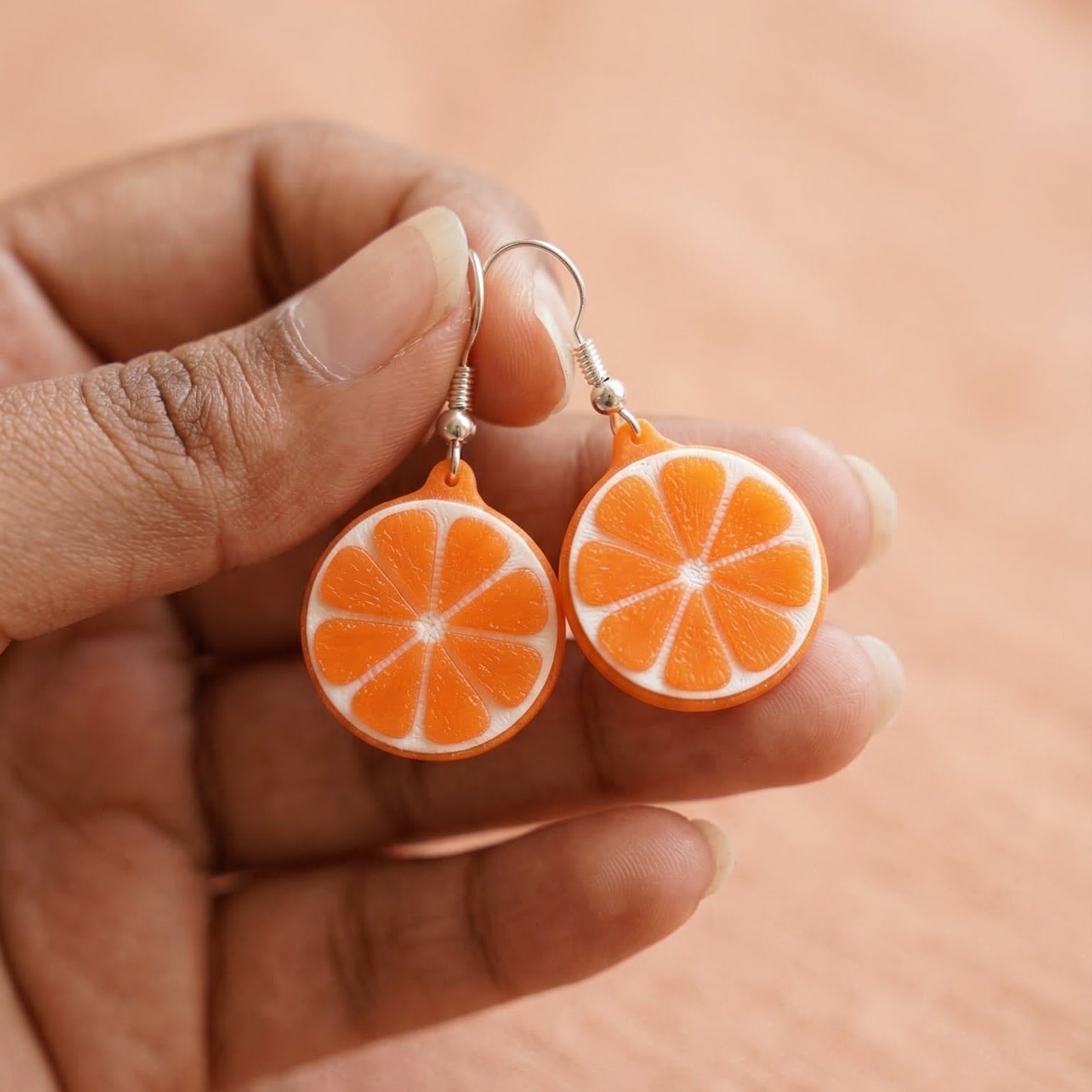Orange Citrus Earrings